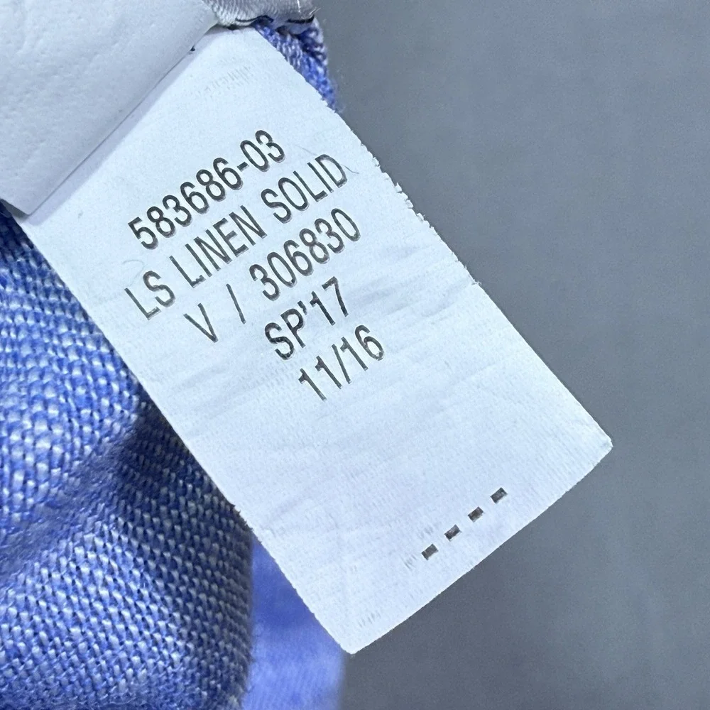Banana Republic Shirt Mens M Camden Fit 100% Linen Baby Blue Dadcore Normcore